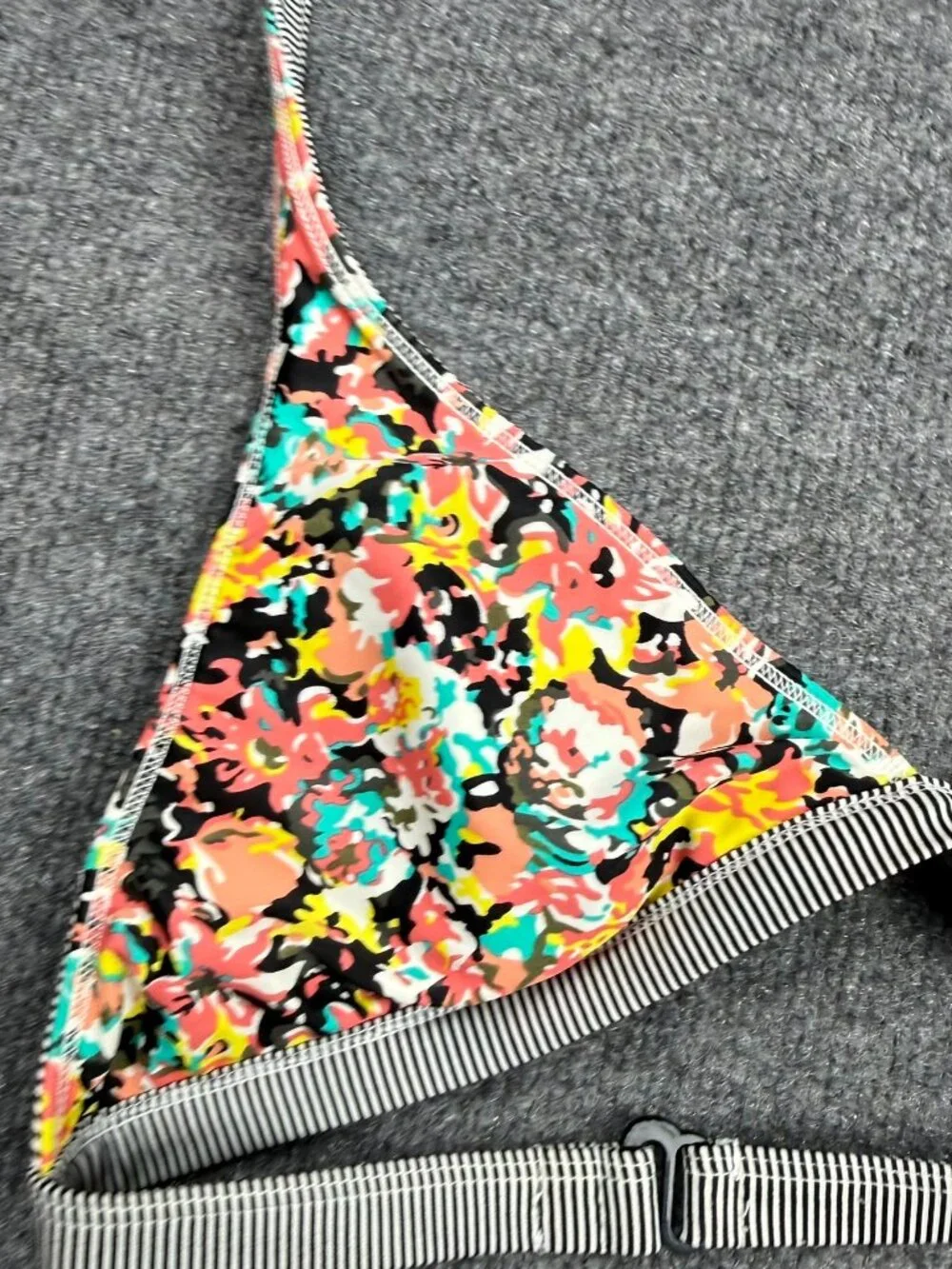 Roxy Reversible Triangle Bikini Top No Size Tag Check Measurements Fits L/XL